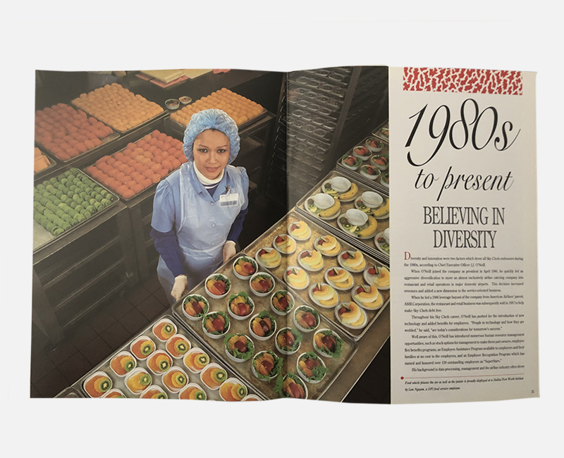 Corporate Company History Book Design - Sky Chef - Zielinski Design Associates Spread 3