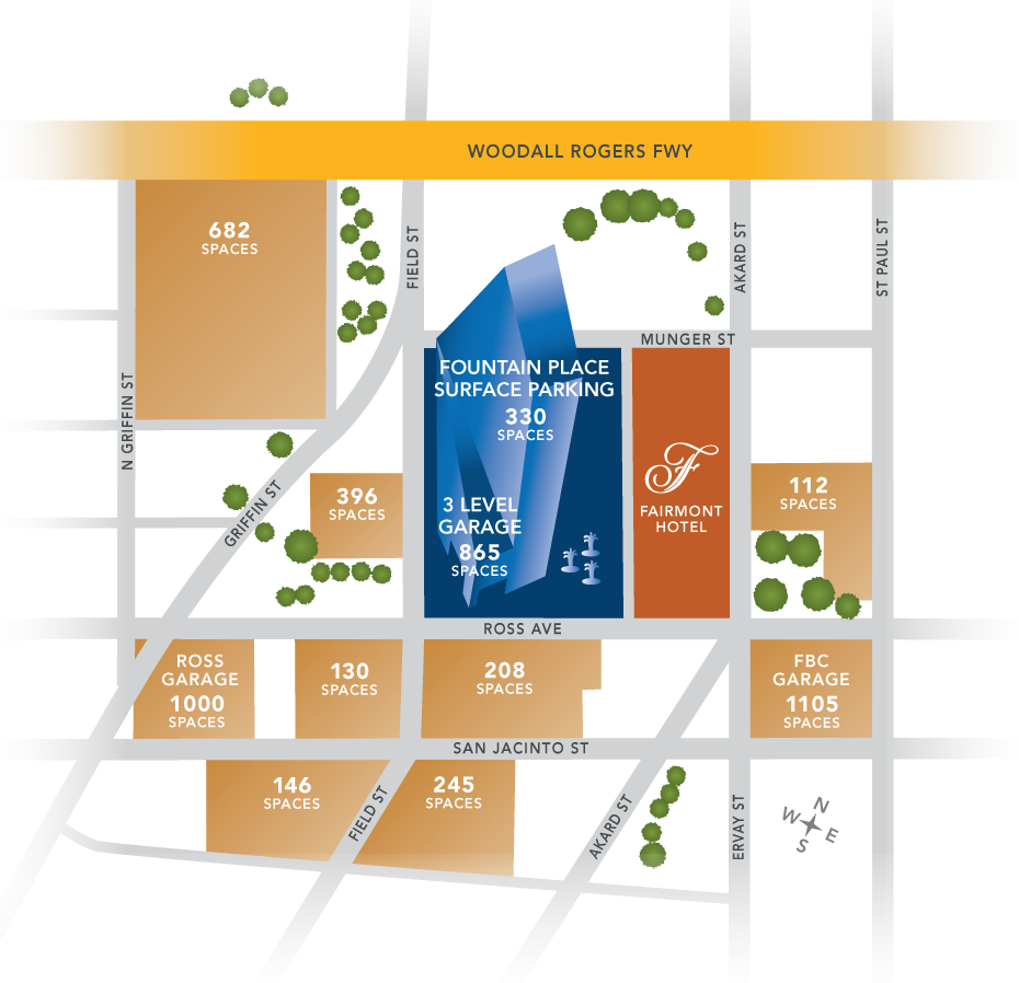 Fountain Place - Dallas, Texas - Info Graphic Design - Zielinski Design Associates