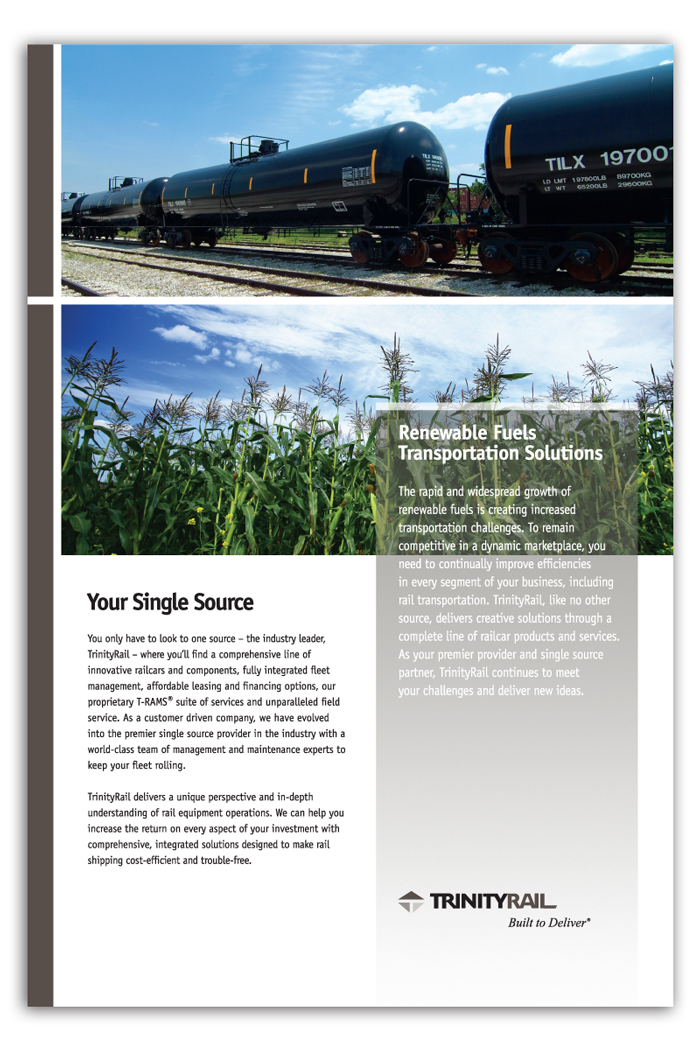 Trinity Rail - Brochure and Collateral Design - Zielinski Design Associates - Dallas, Texas